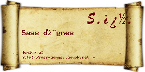 Sass Ágnes névjegykártya
